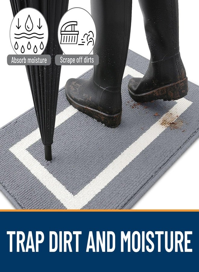 OLANLY Indoor Door Mat, 30x17, Non-Slip Absorbent Resist Dirt Entrance Mat, Washable Low-Profile Inside Entry Doormats for Entryway, Grey - Image 3