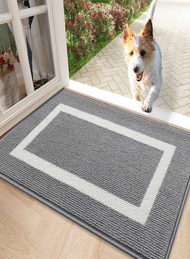 OLANLY Indoor Door Mat, 30x17, Non-Slip Absorbent Resist Dirt Entrance Mat, Washable Low-Profile Inside Entry Doormats for Entryway, Grey - Image 1