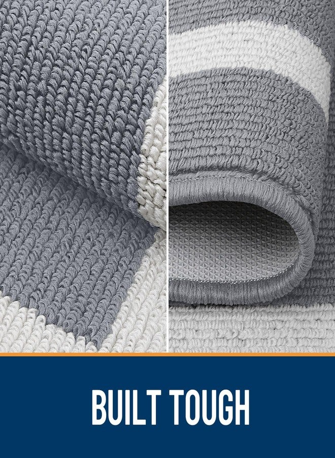 OLANLY Indoor Door Mat, 30x17, Non-Slip Absorbent Resist Dirt Entrance Mat, Washable Low-Profile Inside Entry Doormats for Entryway, Grey - Image 2