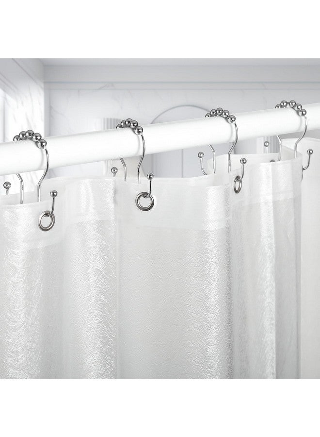 Goowin Goowin Shower Curtain Hooks, 12 Pcs Shower Curtain Rings, Stainless Steel Silver Shower Curtain Hooks Rings Rust Proof, Smooth Sliding Anti-Drop Double Shower Hooks for Shower Curtain, Rods (Chrome)  - Image 2