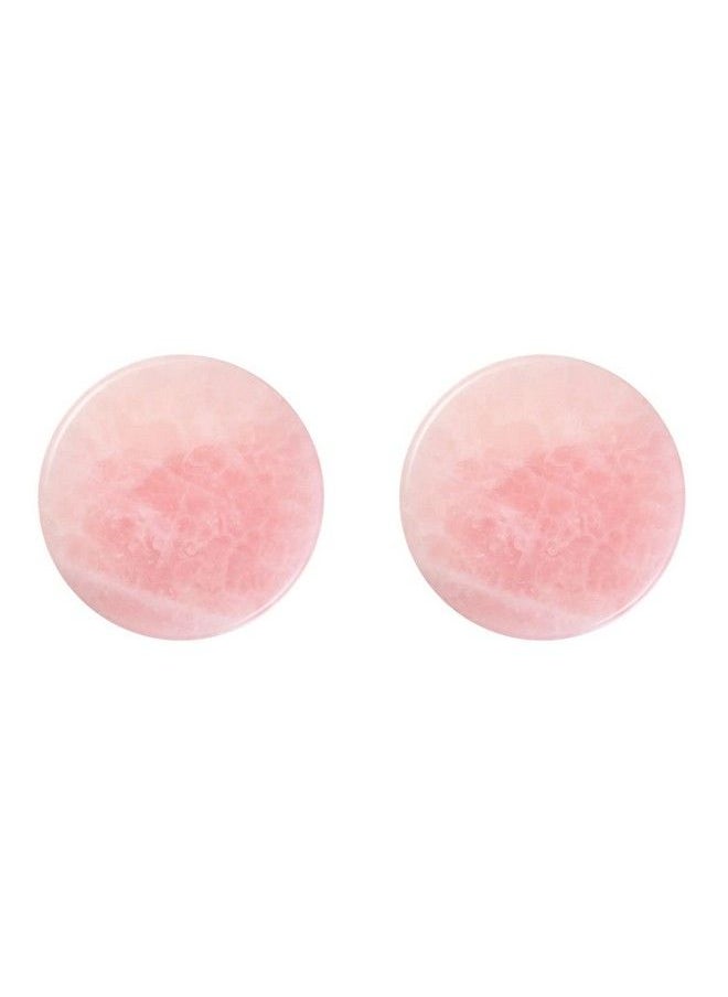 Beaupretty 2 Pieces Grafted Eyelash Jade Stones Eyelash Extension Glue Pallet Holder Round Pallet Pad Resin Nail Art Plate Palette Makeup Palette (Pink)  - Image 1