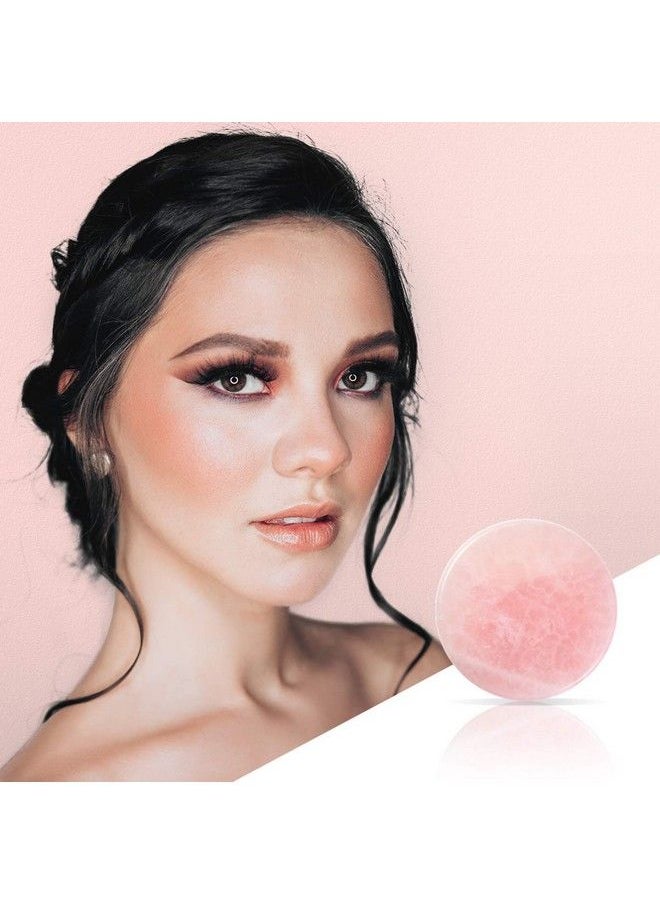Beaupretty 2 Pieces Grafted Eyelash Jade Stones Eyelash Extension Glue Pallet Holder Round Pallet Pad Resin Nail Art Plate Palette Makeup Palette (Pink)  - Image 5