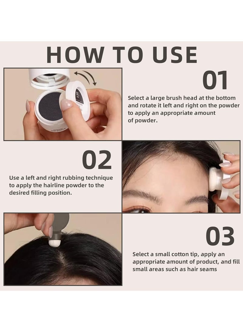 SYOSI 2PCS Hairline Powder Double-ended, Hair Shadow Hair Root, Touch-Up Thinning Grey Hairline, Waterproof Hair Powder for Thinning Hair, Root Cover Up Instantly Conceals Hair Loss (Dark Brown) - Image 3