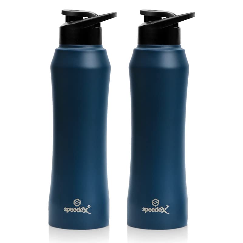 Speedex Stainless Steel Dark Blue Water Bottle 1 Litre with Sipper Cap – Leak-Proof, Durable, Lightweight | Ideal for Kids, Adults, Office, School, Travel | Pack of 2, Set of 2, Combo of 2 1000ml Each - Image 1