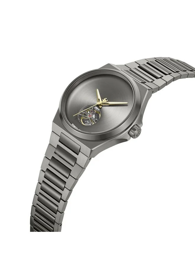 كينيث كول نيو يورك Verrazzano Men's 43.5mm Automatic Watch with Gunmetal Dial & Stainless Steel Bracelet