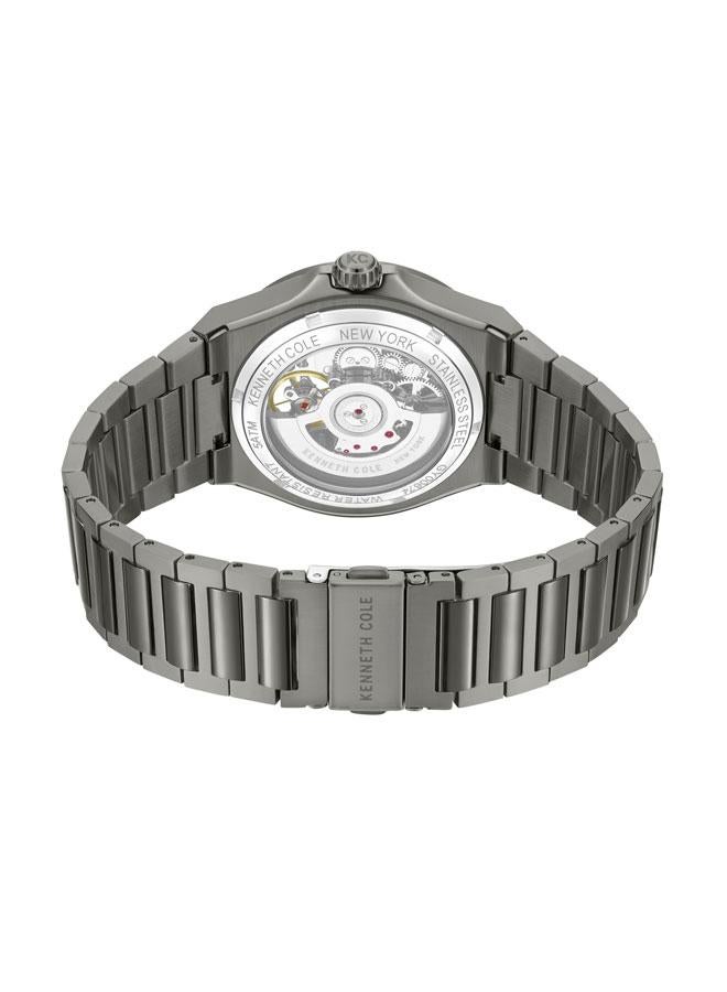 Kenneth Cole New York Verrazzano Men's 43.5mm Automatic Watch with Gunmetal Dial & Stainless Steel Bracelet  - Image 3