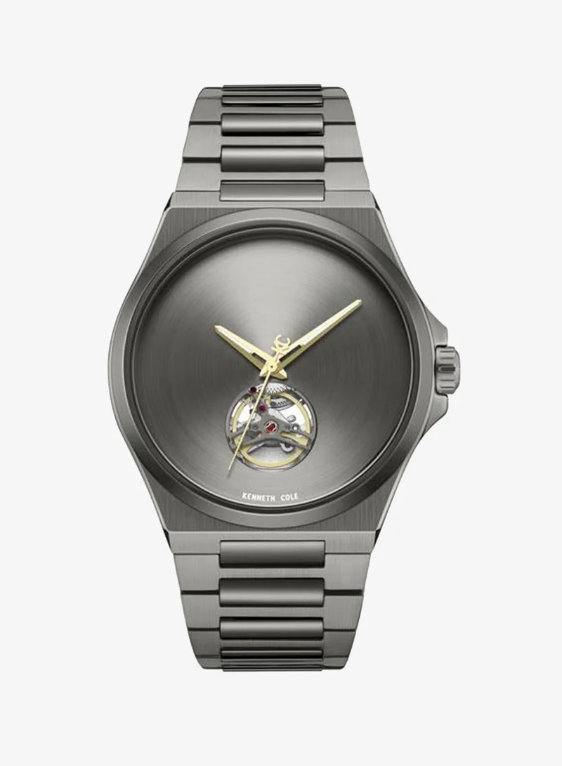 Kenneth Cole New York Verrazzano Men's 43.5mm Automatic Watch with Gunmetal Dial & Stainless Steel Bracelet