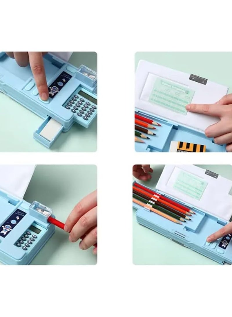 general [Upgrade] Pop-up Multifunctional Kids Pencil Case with Calculator Sharpener Cute School Supplies Multifunctional Stationery - Image 3
