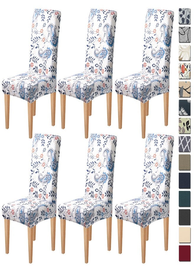 Dioxide High Stretch Chair Covers for Dining Chairs, Washable Dining Chair Covers Set of 6, Soft Kitchen Chairs Seat Covers, Parsons Chair Slipcovers Protectors for Home Hotel Restaurant Banquet - Image 1
