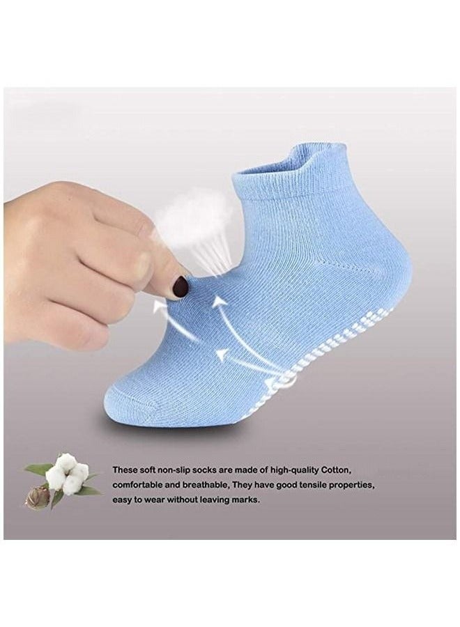 6 Pairs Of Cotton Toddler Non-Slip Cotton Socks - Anti-Skid Baby Crew Ankle Socks for Boys & Girls, Soft & Breathable, Multicolor (0-5 Years) - Image 4