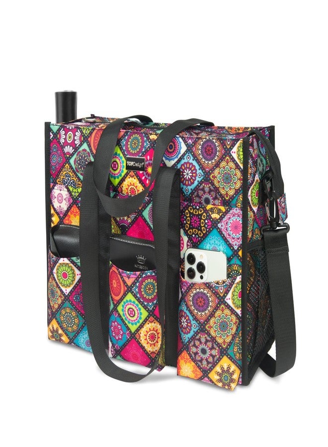 TOPDesign Utility Water Resistant Tote Bag with 22 Exterior & Interior Pockets, Top Zipper Closure & Thick Bottom Support, Perfect Gifts for Working Women, Teachers, Nurses, Accountants (Yoga) - Image 2