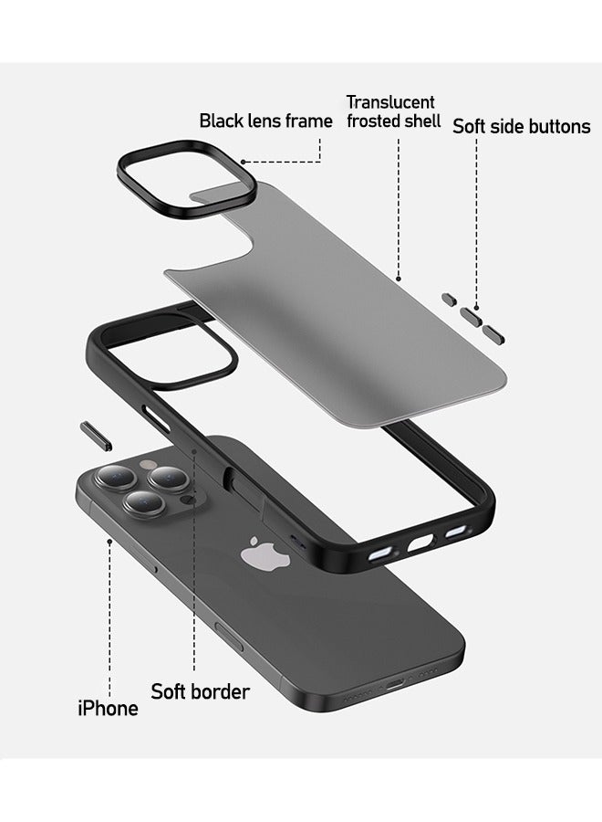 iPhone 16 Pro Max MagSafe Case, Magnetic Shockproof Protection Cover, Translucent Matte Phone Case with Strong Magnet, Slim Case for Apple 16 Pro Max 6.9 Inch (2024)(Black) - Image 4