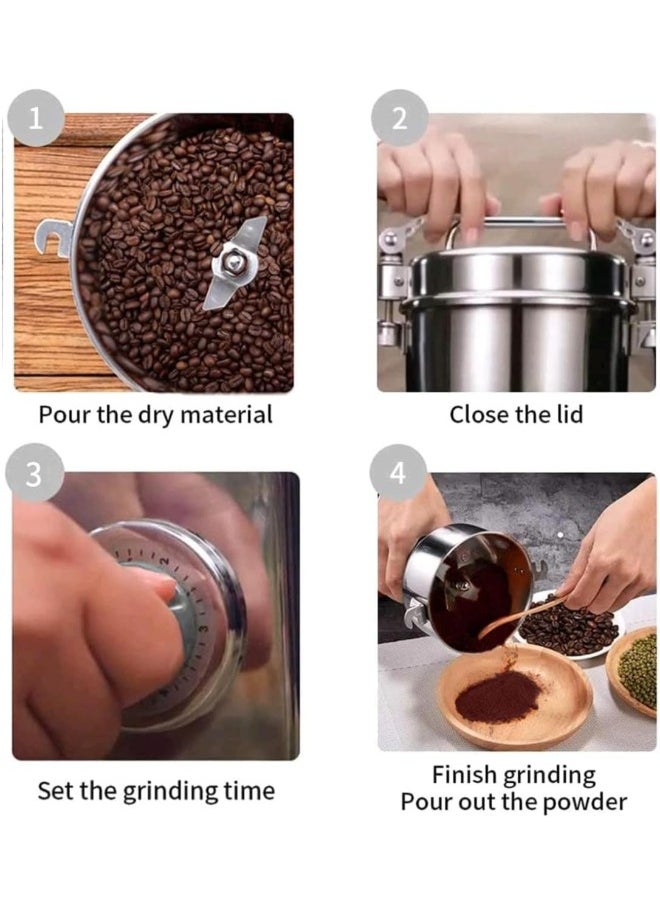 Generic - Top-rated Grain Mill Grinder: 150g High-Speed Electric Stainless Steel Grinder for Cereals, Corn, Flour - Efficient Pulverizer Powder Machine Ideal for Dry Spice, Herbs, Grains - Compact Design. - Image 1