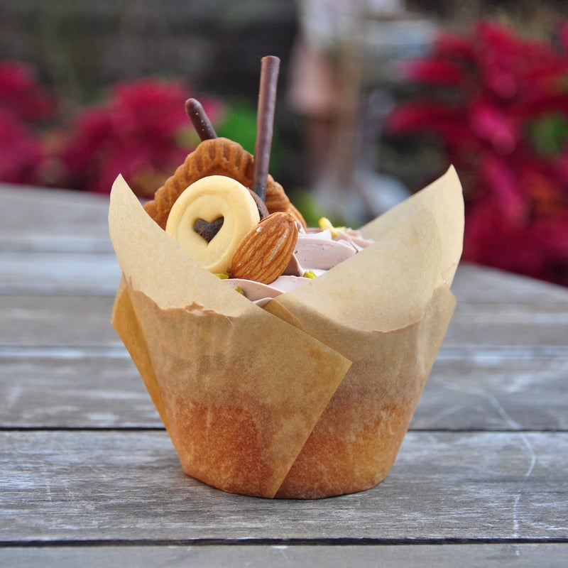 QLSmypkg Extra Large Jumbo Muffin Greaseproof paper Baking cupcake cups, 2-1/4" x 3-3/4" Natural Tulip Baking Cup Case of 125 pcs (Extra Large) (125) - Image 5