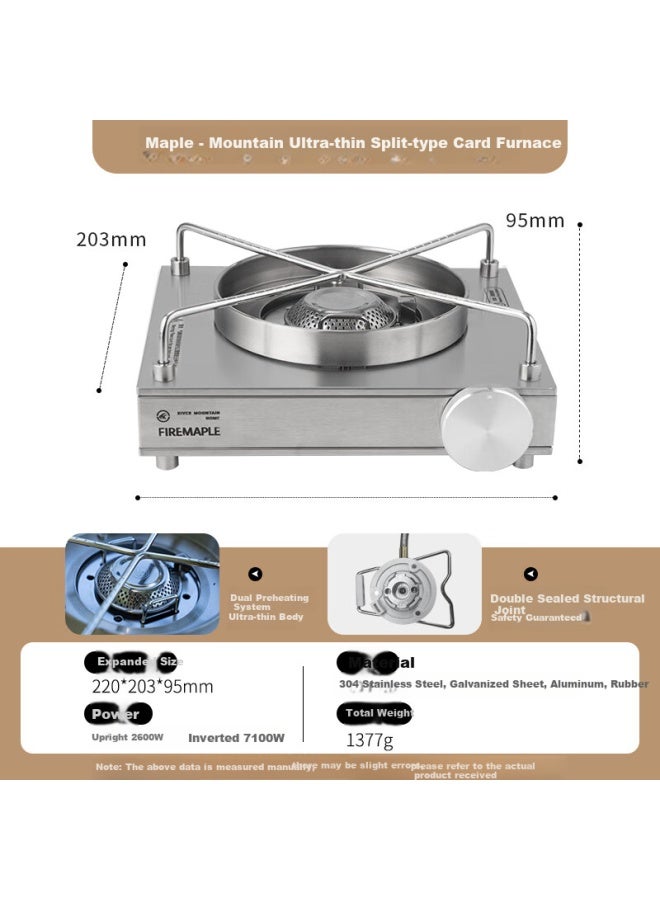 فاير-مابل Fire-maple Mountain فرن غاز محمول للخارج 7100w موقد شاي مقاوم للرياح موقد خرطوشة فائق الرقة من النوع المنفصل - Image 1