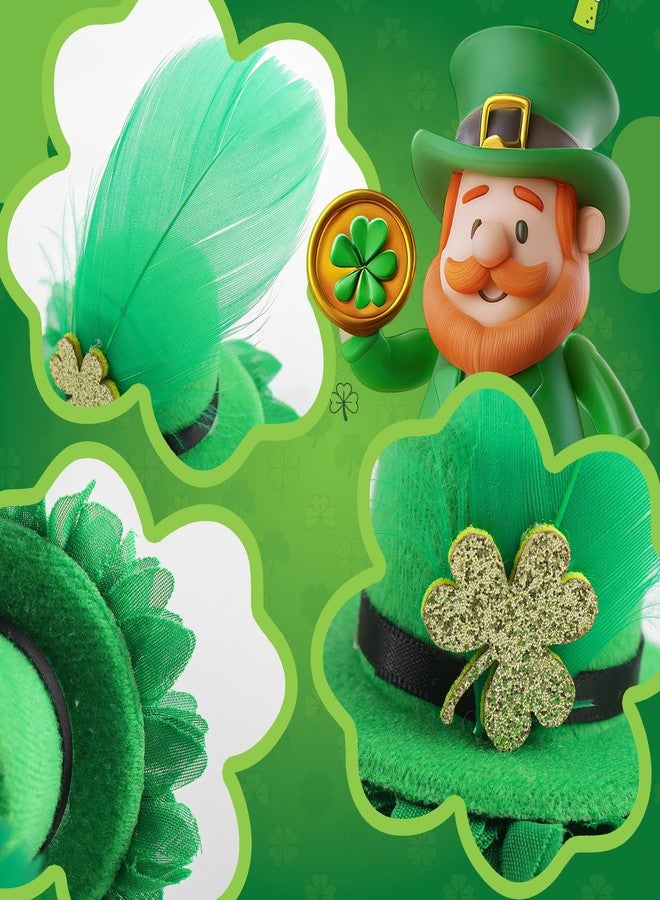 ONENINEDREAM Leprechaun Top Hat Hair Bow Clips St Patrick Day Green Hat Alligator Hair Clips for Girls Infant Clover Shamrock Clip St.Patrick Hair Accessories Gift - Image 5