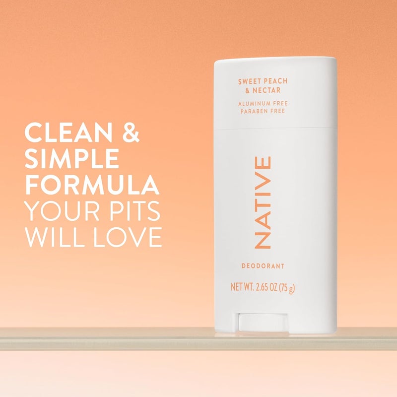 native Deodorant | Natural Deodorant Seasonal Scents for Women and Men, Aluminum Free with Baking Soda, Probiotics, Coconut Oil and Shea Butter | Sweet Peach & Nectar - Image 2