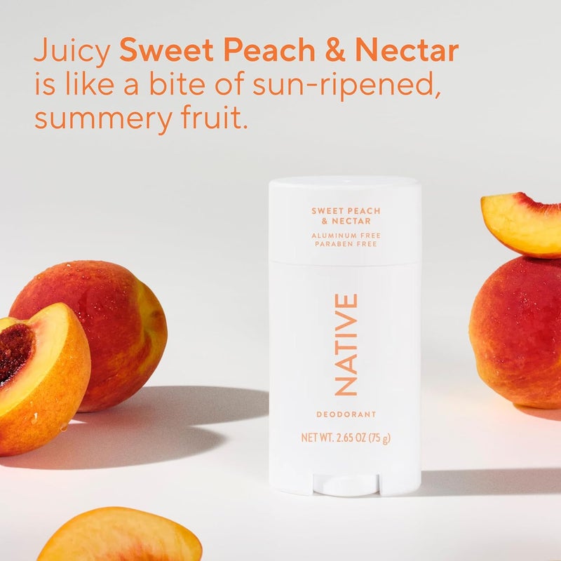 native Deodorant | Natural Deodorant Seasonal Scents for Women and Men, Aluminum Free with Baking Soda, Probiotics, Coconut Oil and Shea Butter | Sweet Peach & Nectar - Image 4
