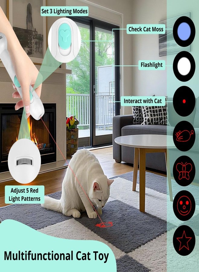 TBTeek Cat Toy, 2in1 Light and Retractable Pole with Feather, Rechargeable, Long Range 5 Modes, Interactive Toy for Indoor Cat Kitten Dog - Image 3