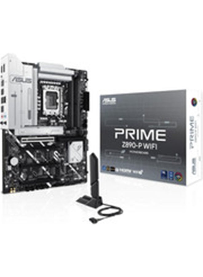 ASUS PRIME Z890-P WIFI Z890 LGA 1851 ATX motherboard, Intel® Core™ Ultra Series 2 Ready, Advanced AI PC-ready, 14+1+1+2 power stage, DDR5, PCIe® 5.0, Thunderbolt™ 4 USB Type-C®, 4x M.2, Wi-Fi 7, 2.5Gb - Image 1