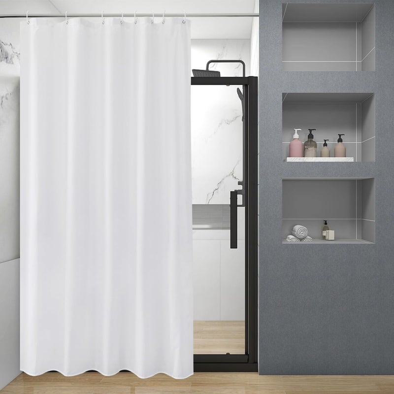 EurCross Narrow Shower CurtainAnti Mould Mildew Resistant White Shower Curtain Liner 120 x 180 cm 48 x 72 Inch100 Polyester