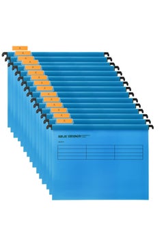 ملفات تعليق A4، ملفات تعليق من البولي بروبلين من KASTWAVE مع علامات تبويب وإدراجات بطاقات للمدرسة والعمل المنزلي وتنظيم المكتب (12 قطعة باللون الأزرق)