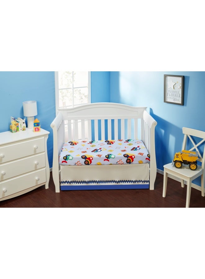 2 Pack Fitted Boys Crib Sheet 100 Soft Breathable Microfiber Baby Sheet Fits Standard Size Crib Mattress 28In X 52In Nursery Sheet Construction Gold - Image 5
