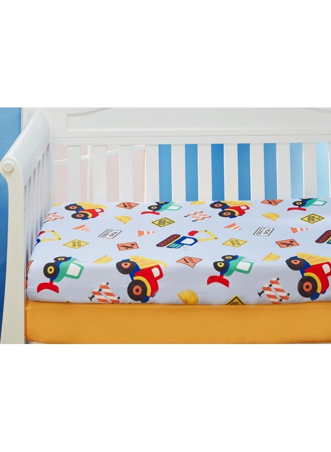 2 Pack Fitted Boys Crib Sheet 100 Soft Breathable Microfiber Baby Sheet Fits Standard Size Crib Mattress 28In X 52In Nursery Sheet Construction Gold - Image 4