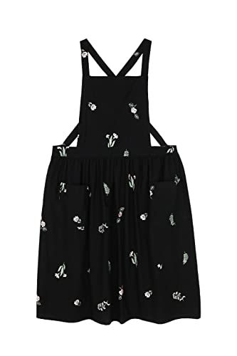 FADUOFA Japanese Cotton Linen Cross Back Apron for Women with Pockets,Fashion Pinafore Dress with Waist Ties - Image 5