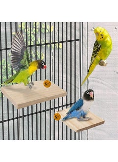 Sage Square Wooden Stand Platform Made Of Natural Wood Combo Of Two (3 * 4 & 6 * 4.5 Inches) Rectangle Shaped Perch Stand, Cage Accessories, Gym, Playful Toy, Suitable For Birds, Parrots, Budgies  - Image 3