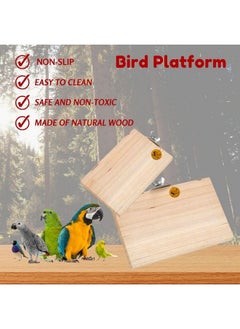 Sage Square Wooden Stand Platform Made Of Natural Wood Combo Of Two (3 * 4 & 6 * 4.5 Inches) Rectangle Shaped Perch Stand, Cage Accessories, Gym, Playful Toy, Suitable For Birds, Parrots, Budgies  - Image 5