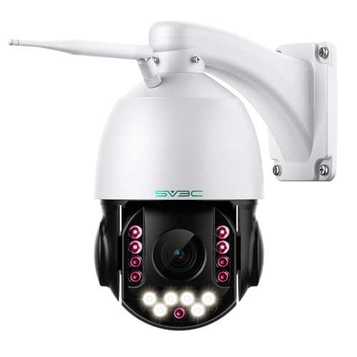 SV3C 4K 36X Zoom PTZ Camera Outdoor, 8MP Dual Band WiFi Security IP Cameras with Floodlight Color Night Vision, Humanoid Vehicle Detection, Auto Tracking,2-way Audio, ONVIF, RTSP,Cloud&SD Card Storage - Image 1