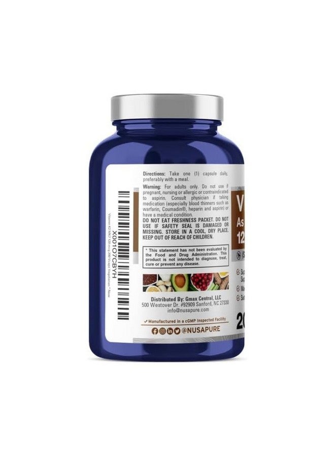 NusaPure NusaPure Vitamin K2 MK7 120 mcg 200 Veggie Caps (Soy Free, Non-GMO, Vegan) - Image 3