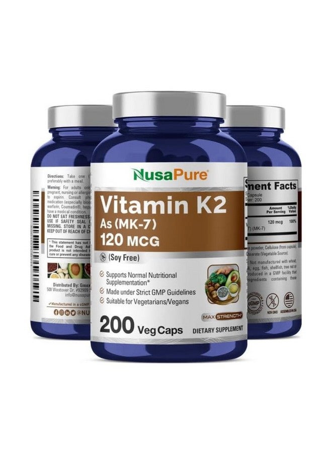 NusaPure NusaPure Vitamin K2 MK7 120 mcg 200 Veggie Caps (Soy Free, Non-GMO, Vegan) - Image 4