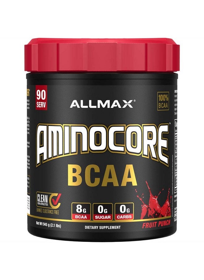 AllMax Nutrition Aminocore Bcaa Powder 8.18 Grams Of Amino Acids Intra And Post Workout Recovery Drink Gluten Free Fruit Punch 945 G  - Image 2