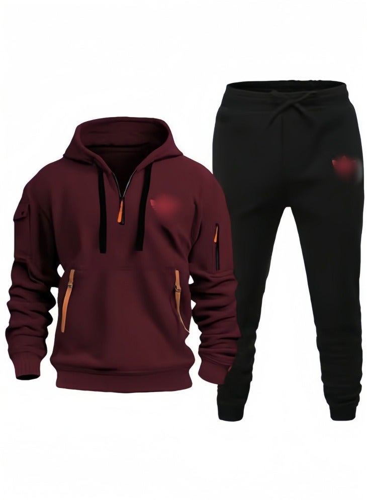 KUYING Men's loose sportswear and sports pants two-piece set - Image 1