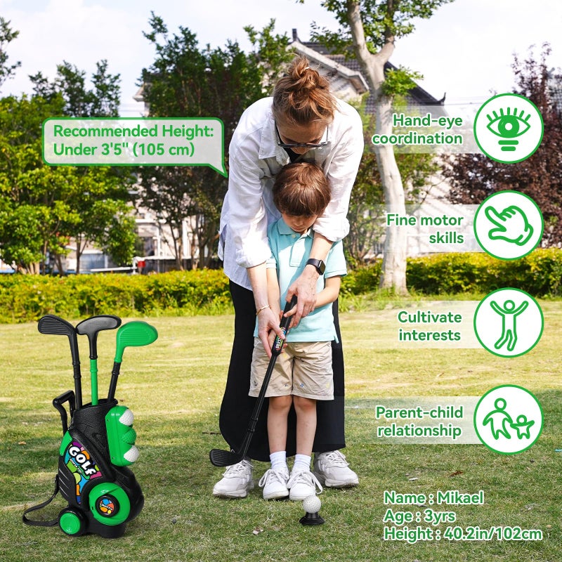 Liberry Toddler Golf Set For Boys Girls Age 2 3 4  Upgraded Kids Golf Cart With Shoulder Strap Design  Outdoor Indoor Sports Christmas Toys For Birthday Gift  Black - Image 5