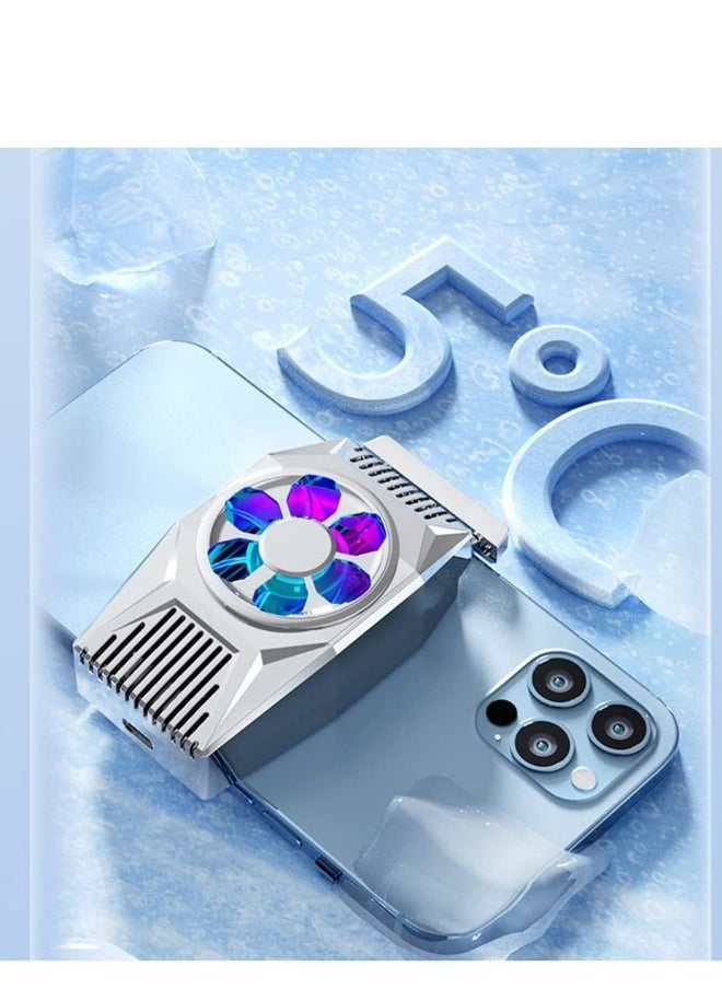 Generic - Phone Cooling Fan, Portable Mini Heatsink for iPhone iOS/Android Gaming Semiconductor Cooler (Silver) - Image 1