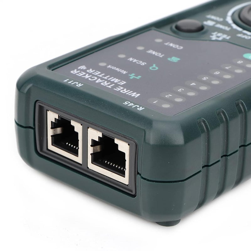 مجموعة اختبار كابل الشبكة المحترفة متعددة الوظائف لتتبع نغمة الأسلاك لكابلات RJ45 و RJ11 والإيثرنت وشبكة المنطقة المحلية والهاتف مع قياس المسافة - Image 5