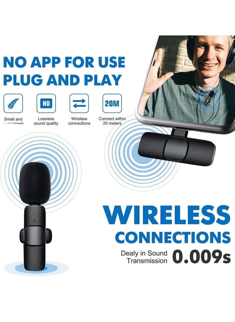 Generic 2 in 1 iphone or type-c Wireless Lavalier Microphone For IPhone, Plug Play, Portable Audio Video Recording Mic for Youtube, Live Stream, Vlog, Interview, Laptops PC  - Image 5