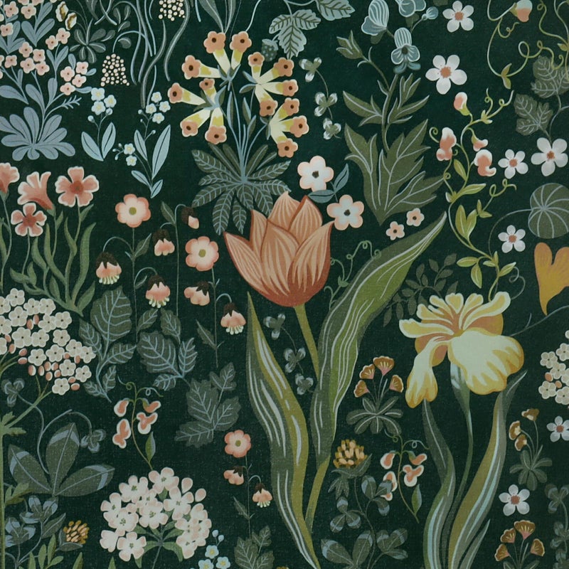 Toduso Peel and Stick Wallpaper Vintage Wall Paper Green Floral Contact Paper Removable Wallpaper 17.3"x78.7" Leaf Flower Self Adhesive for Bedroom Drawer Decor Vinyl Rolls - Image 1
