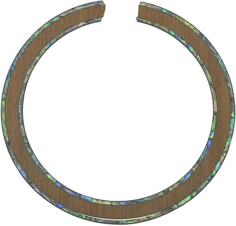 KAISH High Qaulity 110 * 13 * 0.8mm Acoustic Guitar Soundhole Sapelli Rosette Two Rings Abalone Inlay - Image 1
