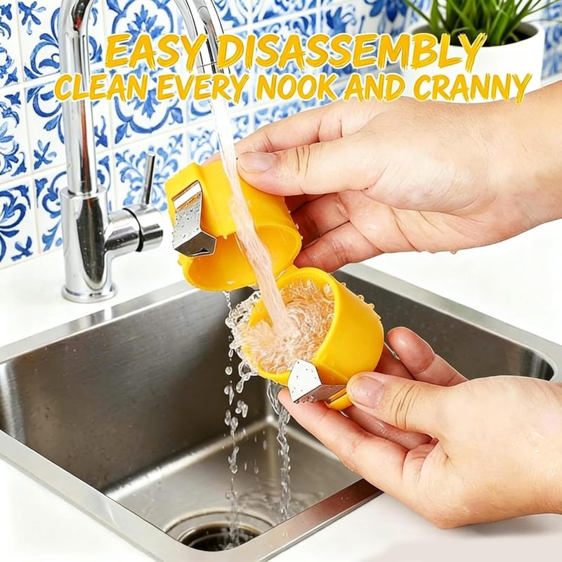 Egg Shell Opener Mess Free Egg Cracker Orange Comfortable Grip - Ergonomic Kitchen Gadget for Home Baking and Cooking Stainless Steel Egg Crack Tool No Crumbs - Image 3