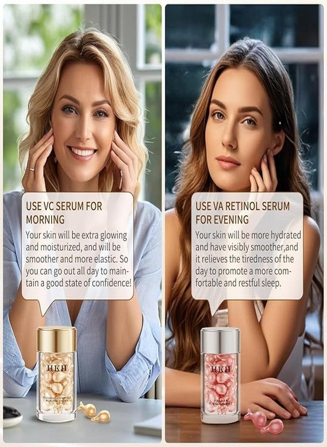 HKH Vitamin C Serum Capsules Set – 60 pcs VC for Morning - Anti-Aging & Anti-Wrinkle Skincare Face Serum - Smooth Fine Lines - Moisturize Hydrate & Firm Skin - Travel-Friendly - Image 3