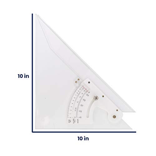 Pacific Arc Professional Adjustable Triangle Clear With Inking Edge 10" - Image 4