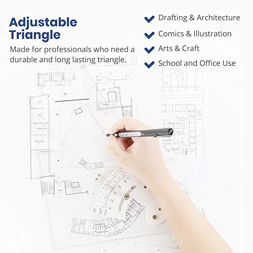 Pacific Arc Professional Adjustable Triangle Clear With Inking Edge 10" - Image 3