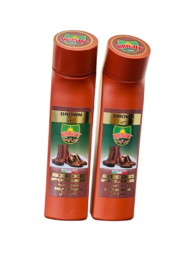 برايت ملمع أحذية بني (عبوة من قطعتين) - Image 2