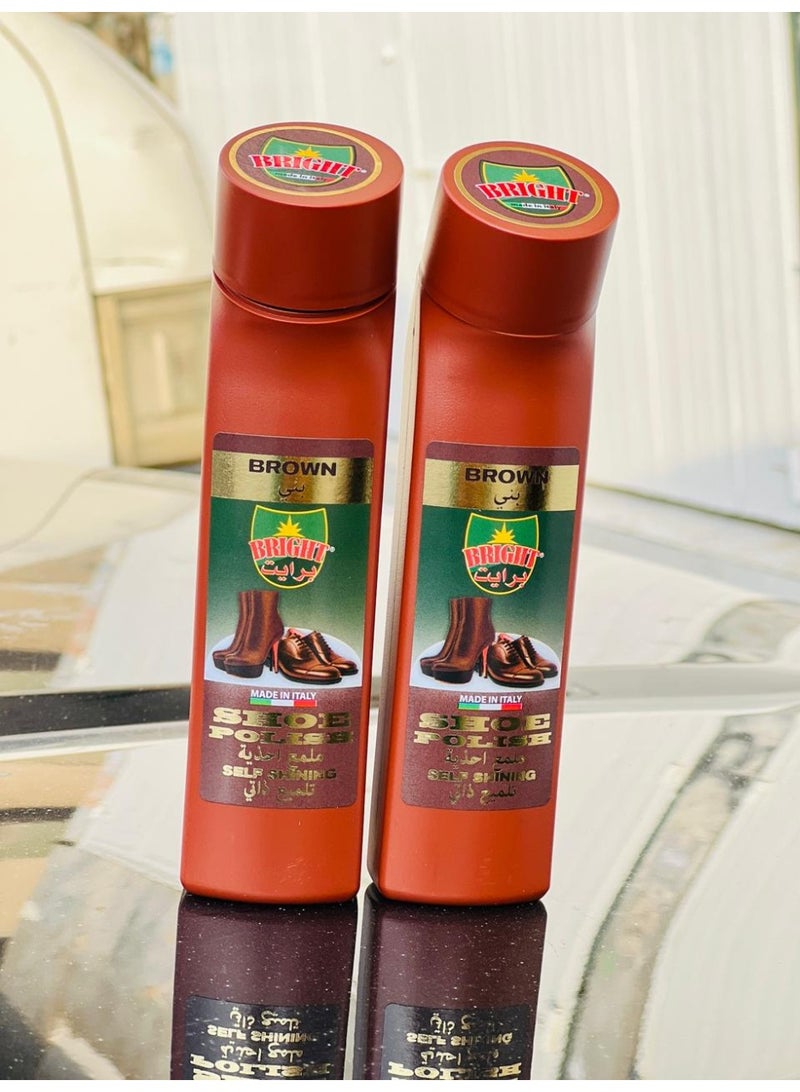 برايت ملمع أحذية بني (عبوة من قطعتين) - Image 3