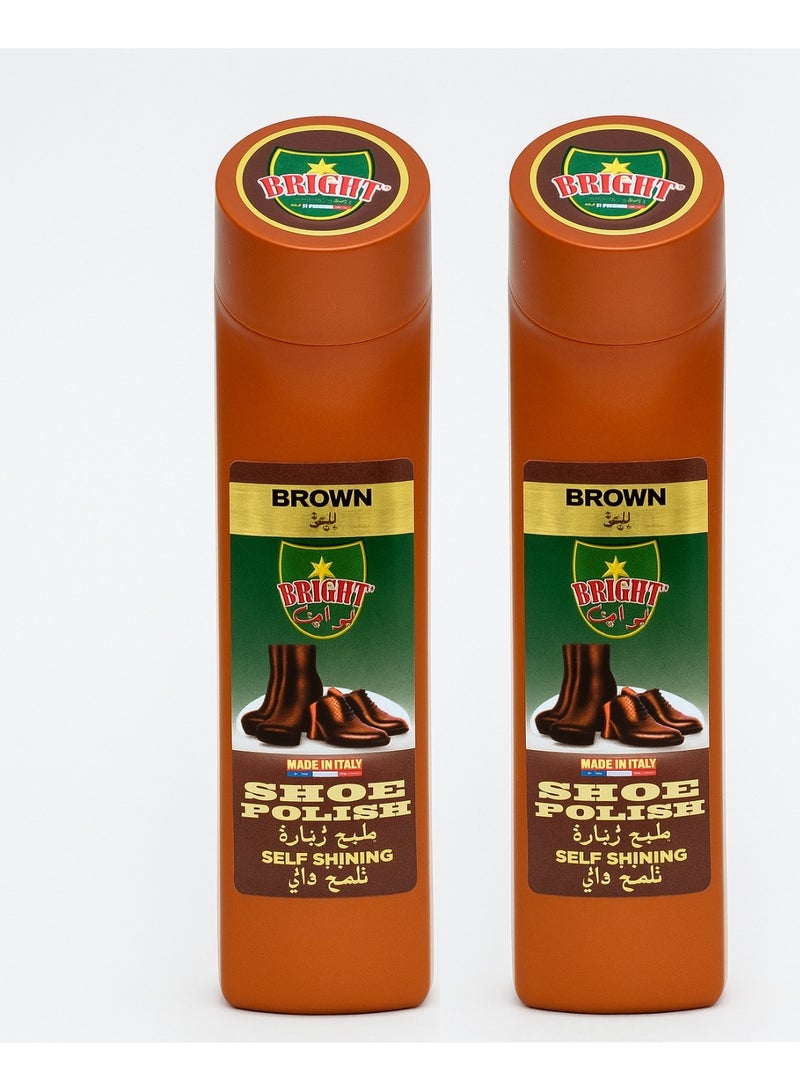 برايت ملمع أحذية بني (عبوة من قطعتين) - Image 4