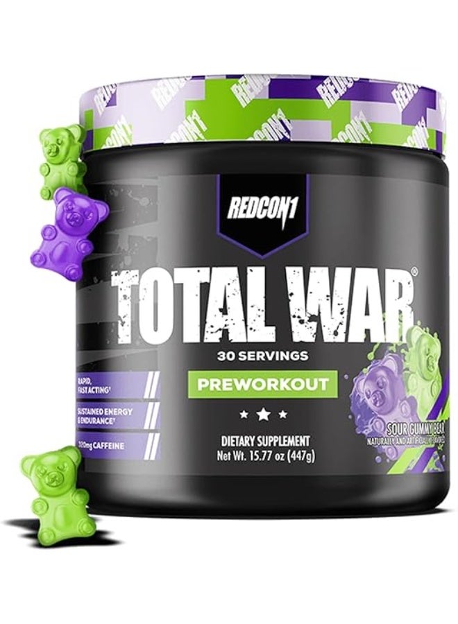Redcon1 Total War - Pre Workout, 30 Servings (Sour Gummy Bear) - Image 1